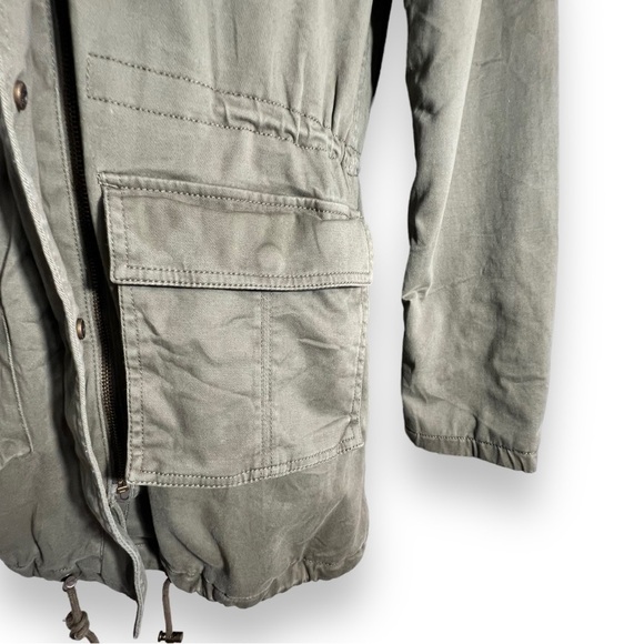 BANANA Republic Women’s Hooded Utility Coat Olive Green Size XS - Picture 3 of 7